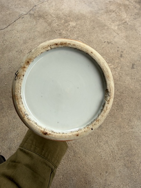 古玩陶瓷民國柳樹黃鶯鳳尾尊真品鑒賞圖