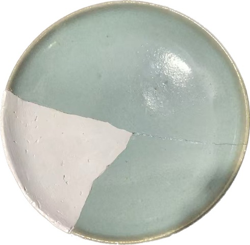 古玩陶瓷宋金~鈞窯天藍釉殘盤拍賣，當前價格3888元