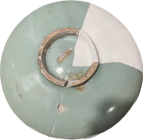 古玩陶瓷宋金~鈞窯天藍釉殘盤拍賣，當前價格3888元