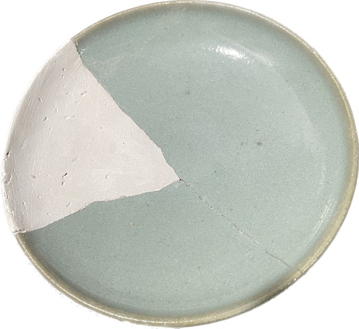 古玩陶瓷宋金~鈞窯天藍釉殘盤拍賣，當前價格3888元