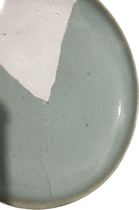 古玩陶瓷宋金~鈞窯天藍釉殘盤拍賣，當前價格3888元