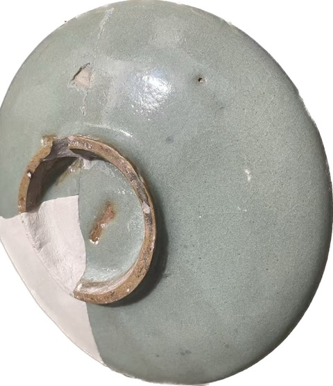 古玩陶瓷宋金~鈞窯天藍釉殘盤拍賣，當前價格3888元