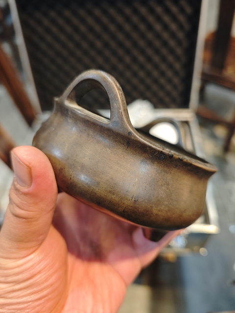 古玩銅器清代沖耳三足爐 宣德爐 銅爐真品鑒賞圖