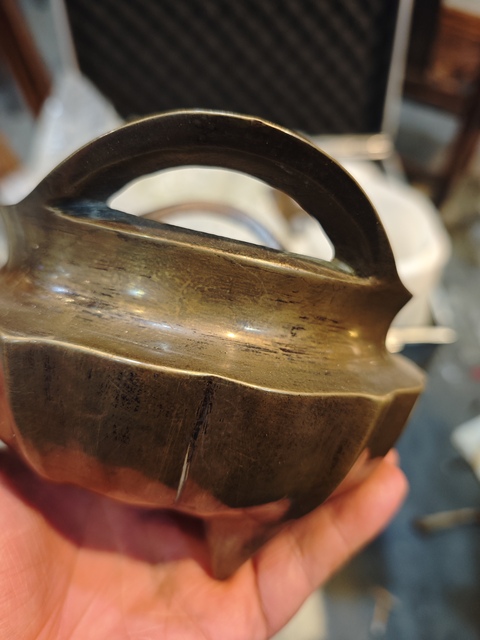 古玩銅器清晚期橋耳爐真品鑒賞圖