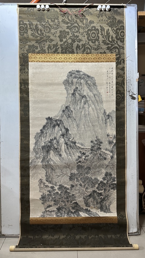 古玩字畫嵐溪款山水真品鑒賞圖