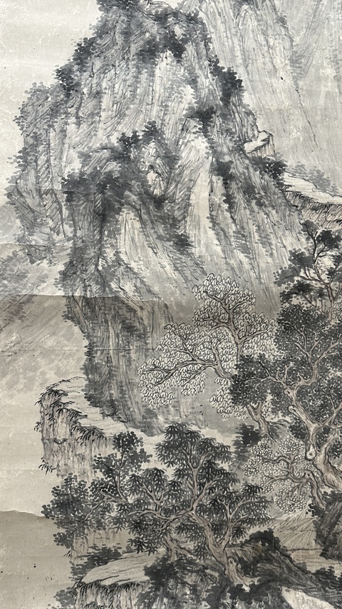 古玩字畫嵐溪款山水真品鑒賞圖