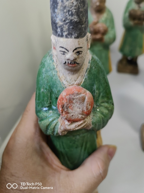 古玩陶瓷明三彩人物俑拍賣，當前價格6000元