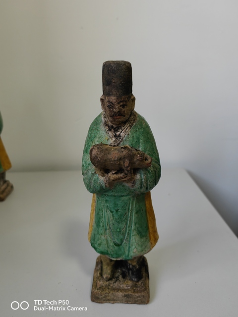 古玩陶瓷明三彩人物俑拍賣，當前價格6000元