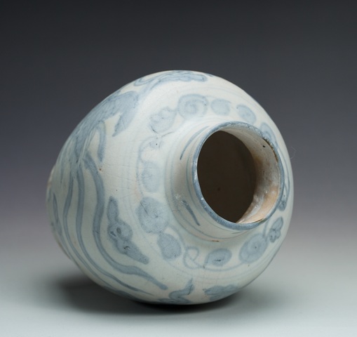 古玩陶瓷明晚期青花云鳳紋罐真品鑒賞圖