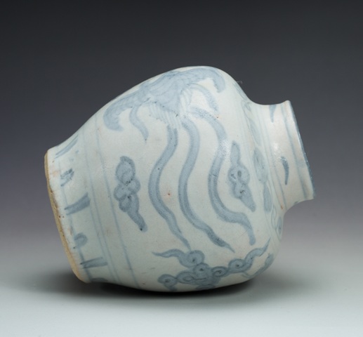 古玩陶瓷明晚期青花云鳳紋罐真品鑒賞圖