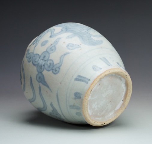 古玩陶瓷明晚期青花云鳳紋罐真品鑒賞圖