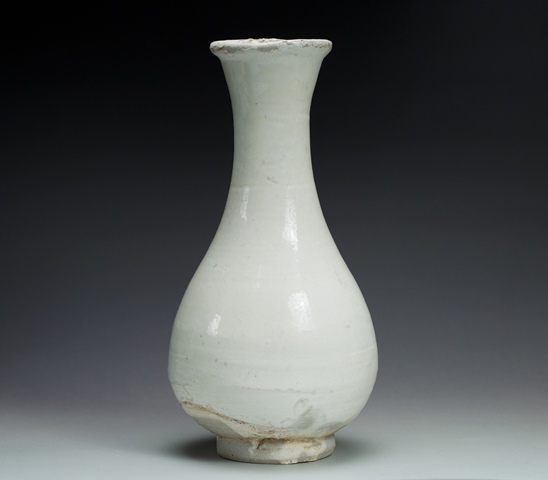 古玩陶瓷白釉玉壺春瓶拍賣(mài)，當(dāng)前價(jià)格12000元