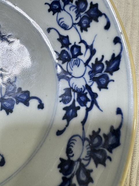 古玩陶瓷雍正 青花三多紋盤真品鑒賞圖