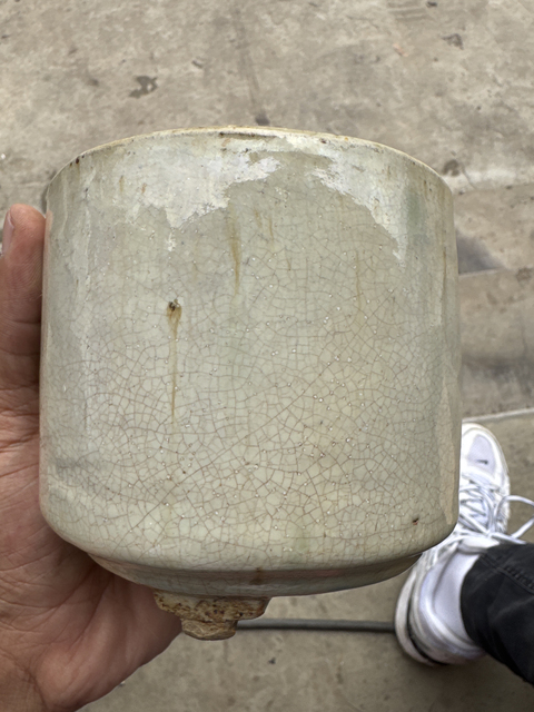 古玩陶瓷哥釉三足爐真品鑒賞圖