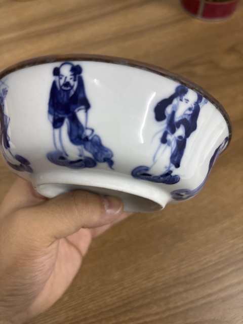 古玩陶瓷青花人物故事碗真品鑒賞圖