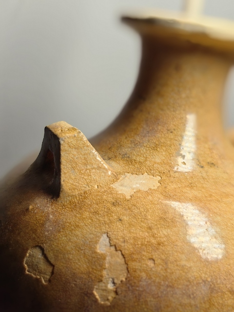 古玩陶瓷青釉雙系盤口瓶真品鑒賞圖