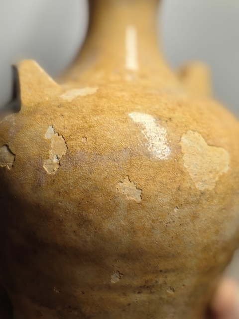 古玩陶瓷青釉雙系盤口瓶真品鑒賞圖