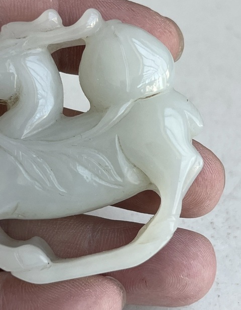 古玩玉器和田玉雕“祿壽”把件真品鑒賞圖