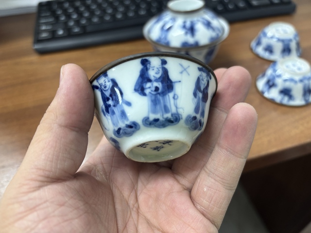 古玩陶瓷八仙圖青花瓷器真品鑒賞圖