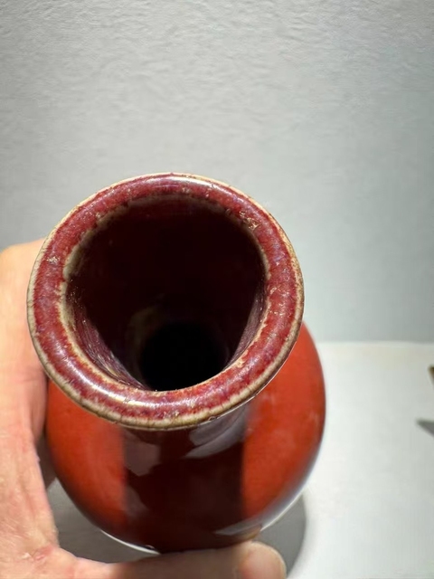 古玩陶瓷鈞紅釉天球瓶真品鑒賞圖