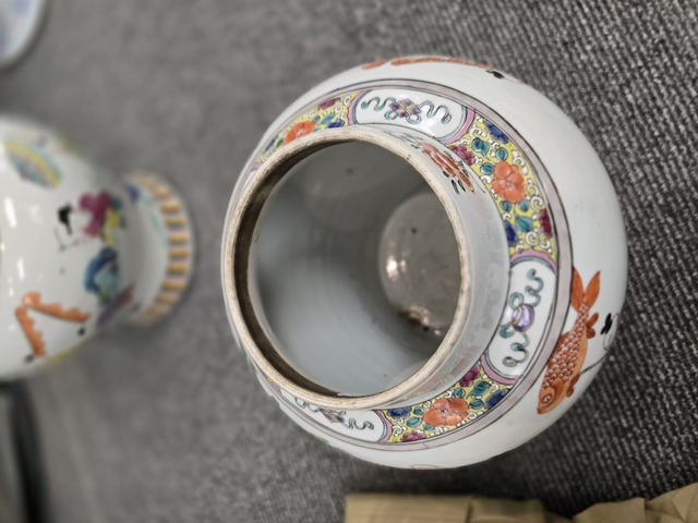 古玩陶瓷清雍正 粉彩嬰戲圖將軍罐真品鑒賞圖