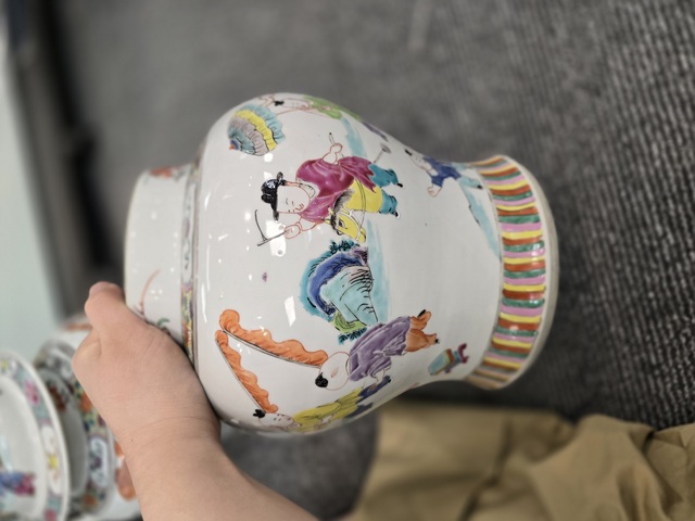 古玩陶瓷清雍正 粉彩嬰戲圖將軍罐真品鑒賞圖