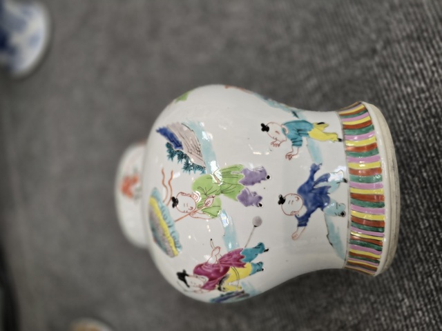 古玩陶瓷清雍正 粉彩嬰戲圖將軍罐真品鑒賞圖