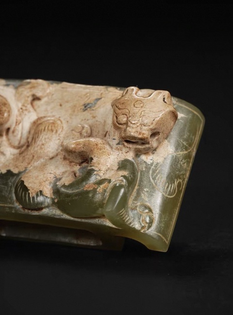 古玩玉器做舊仿漢代“玉劍璏”真品鑒賞圖