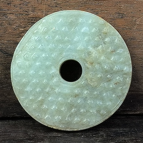 古玩玉器和田玉雕“蒲紋璧”真品鑒賞圖