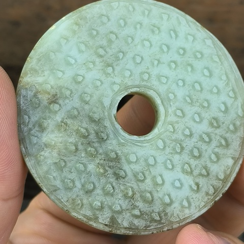 古玩玉器和田玉雕“蒲紋璧”真品鑒賞圖