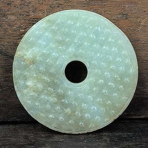 古玩玉器和田玉雕“蒲紋璧”真品鑒賞圖