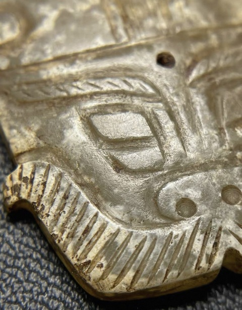 古玩玉器做舊仿古“獸面玉飾”真品鑒賞圖