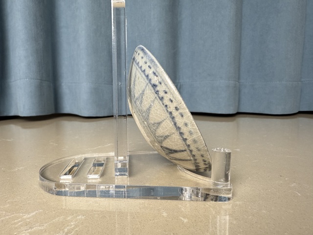 古玩陶瓷青花花卉紋臥足盤真品鑒賞圖