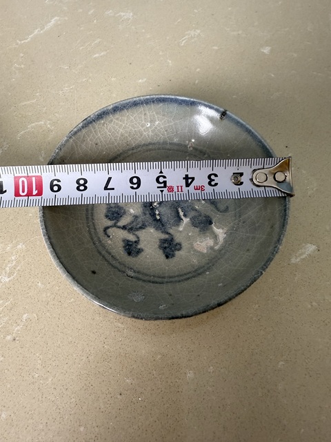 古玩陶瓷青花花卉紋臥足盤真品鑒賞圖