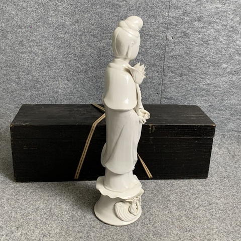 古玩陶瓷德化白瓷觀音菩薩造像真品鑒賞圖