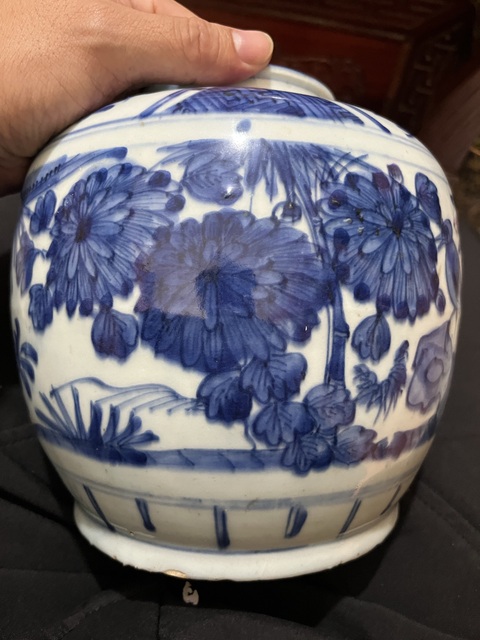 古玩陶瓷萬歷青花花鳥罐真品鑒賞圖