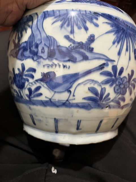 古玩陶瓷萬歷青花花鳥罐真品鑒賞圖