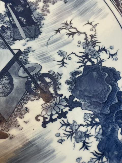 古玩陶瓷青花人物故事紋盤真品鑒賞圖