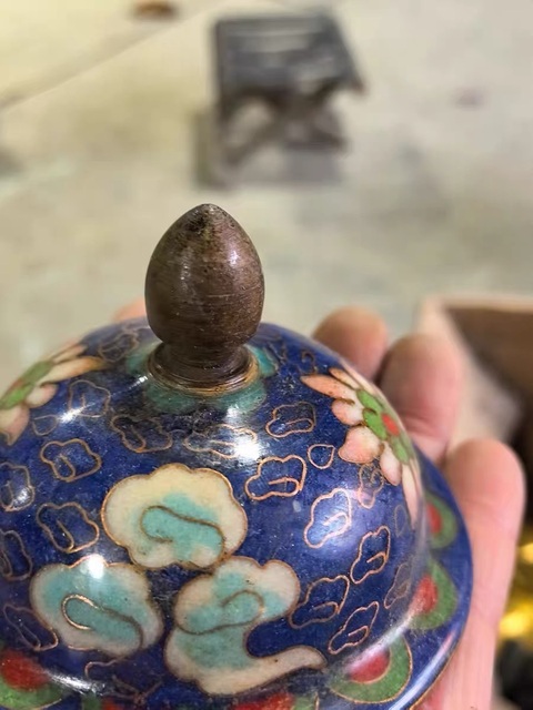 古玩陶瓷龍鳳紋銅胎掐絲琺瑯彩將軍罐真品鑒賞圖