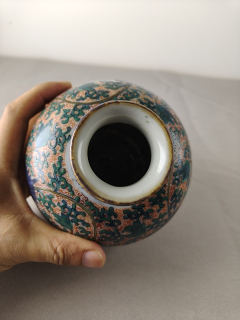 古玩陶瓷清早期青花五彩花卉紋石榴尊拍賣，當前價格2500元