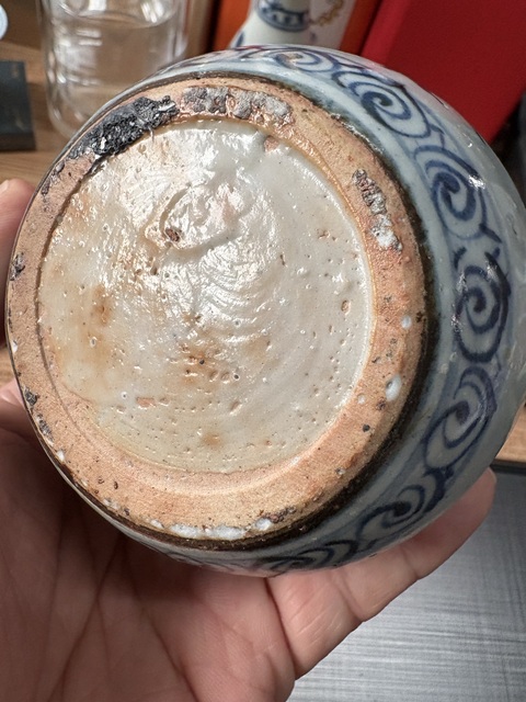 古玩陶瓷花卉紋青花水盂拍賣，當前價格3566元