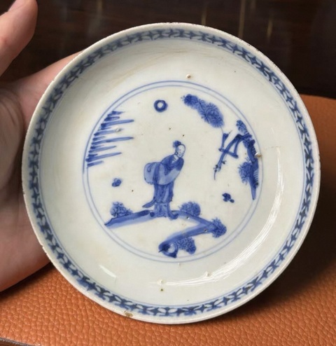 古玩陶瓷人物故事紋盤真品鑒賞圖