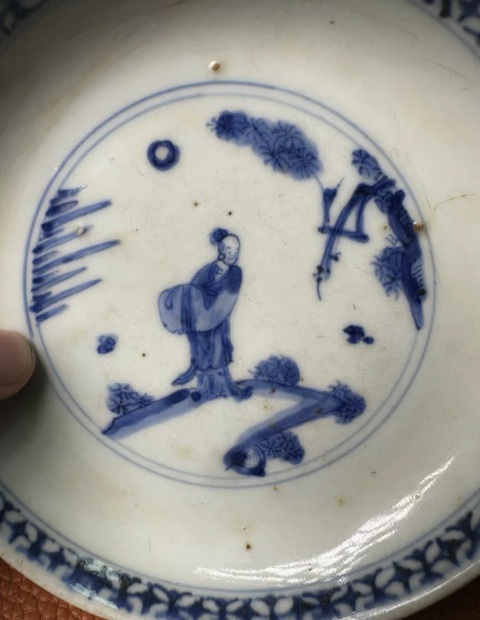 古玩陶瓷人物故事紋盤真品鑒賞圖