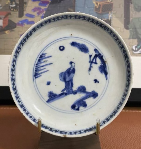 古玩陶瓷人物故事紋盤真品鑒賞圖