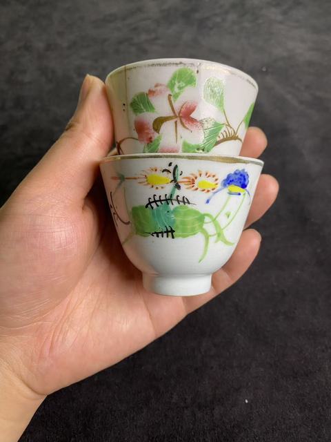 古玩陶瓷民國花卉紋杯拍賣，當前價格10元