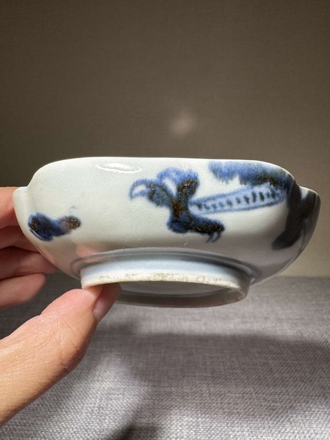 古玩陶瓷民國青花紅綠彩過墻龍紋碟真品鑒賞圖