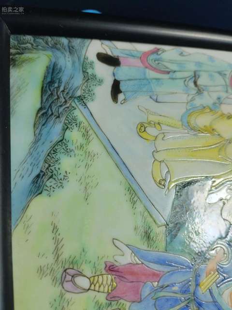 古玩陶瓷粉彩人物故事瓷板真品鑒賞圖