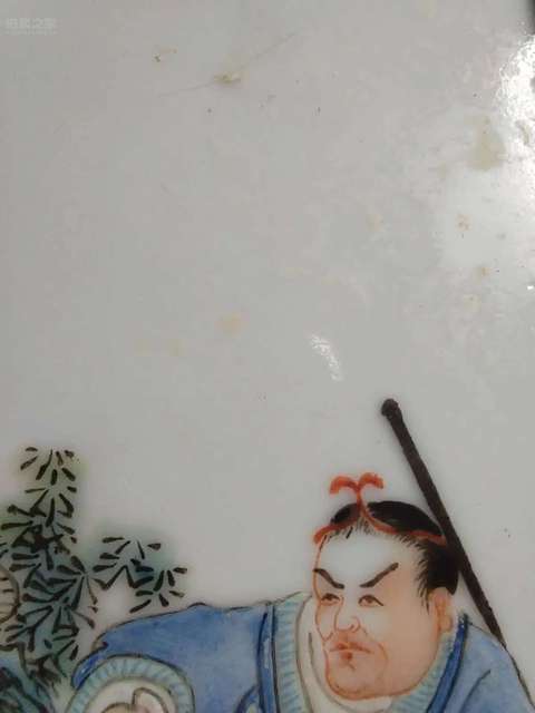 古玩陶瓷粉彩人物故事瓷板真品鑒賞圖