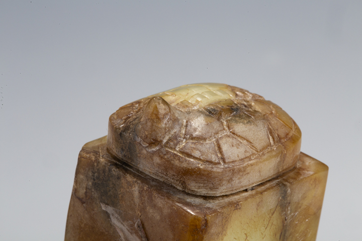 古玩玉器清代·秋查款龜鈕印章真品鑒賞圖