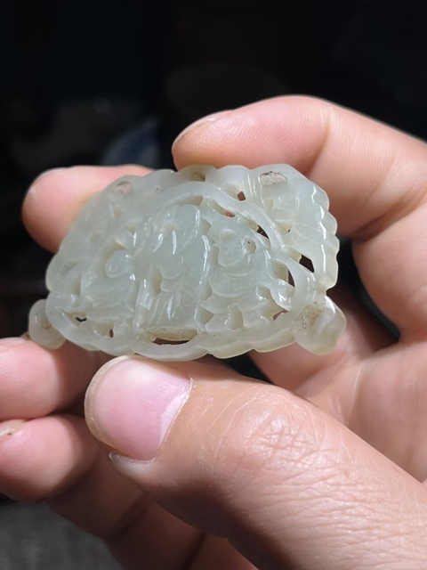 古玩玉器和田玉雕“壽星佩”真品鑒賞圖